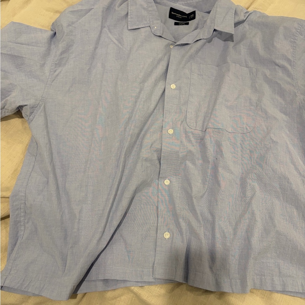 Abercrombie & Fitch Light Blue Casual Button-Down Shirt